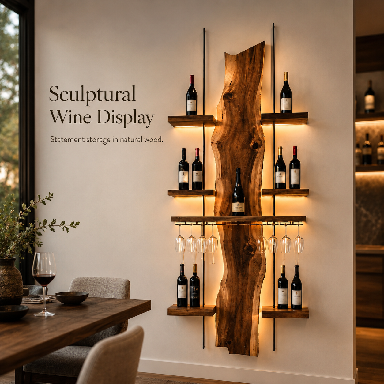Rowan Solid Wood Wine Holder - Design 301 - product image 02