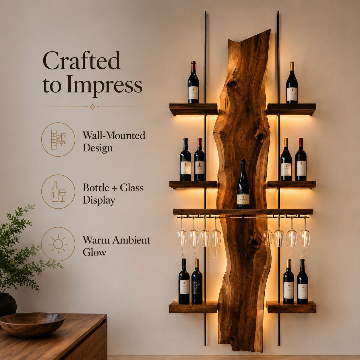 Rowan Solid Wood Wine Holder - Design 301 - product image 09