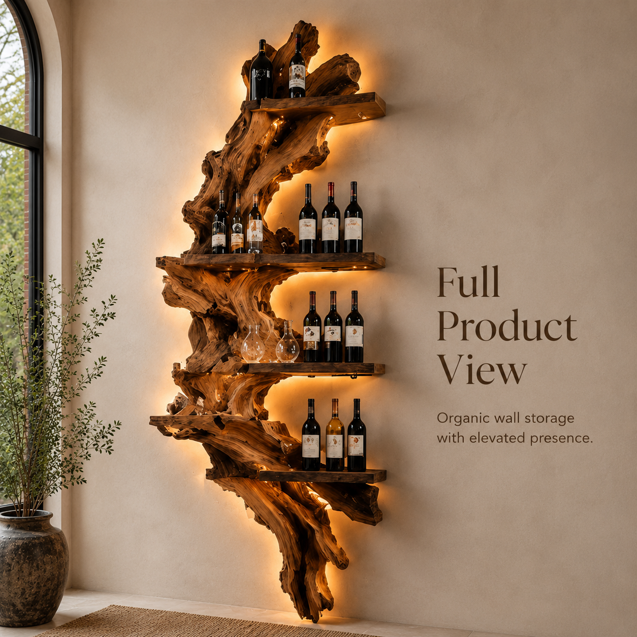 Elara Curved Wood Wine Holder - Design 305 - product image 03
