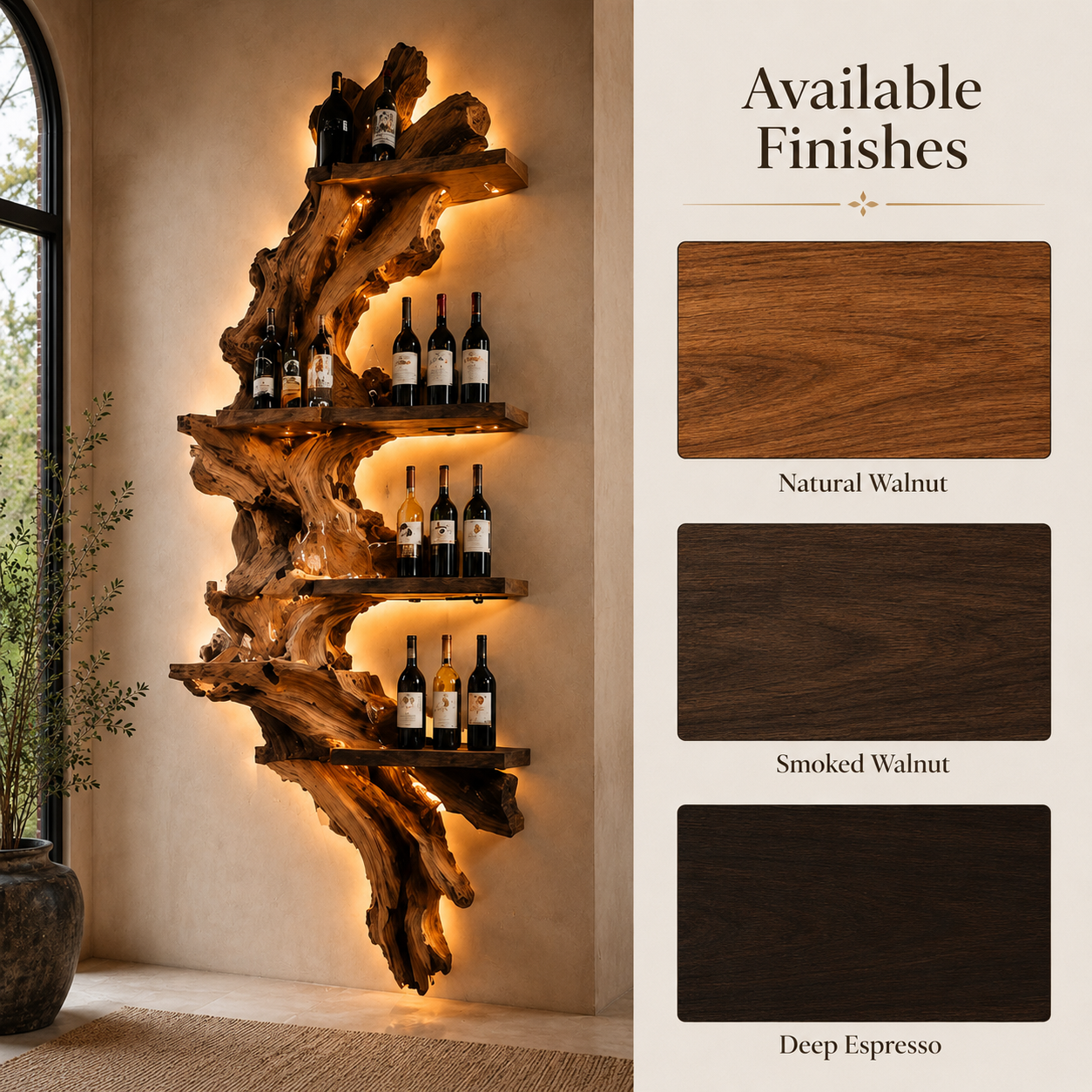 Elara Curved Wood Wine Holder - Design 305 - product image 10