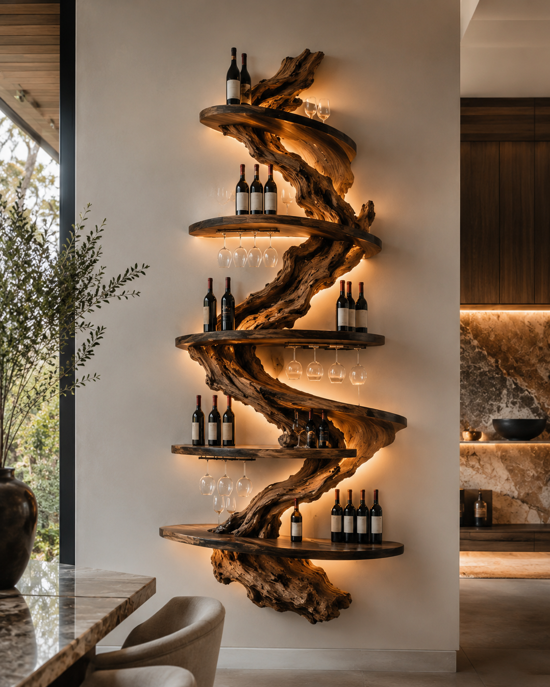 Veyra Warm Wood Wine Rack - Design 306 - main view