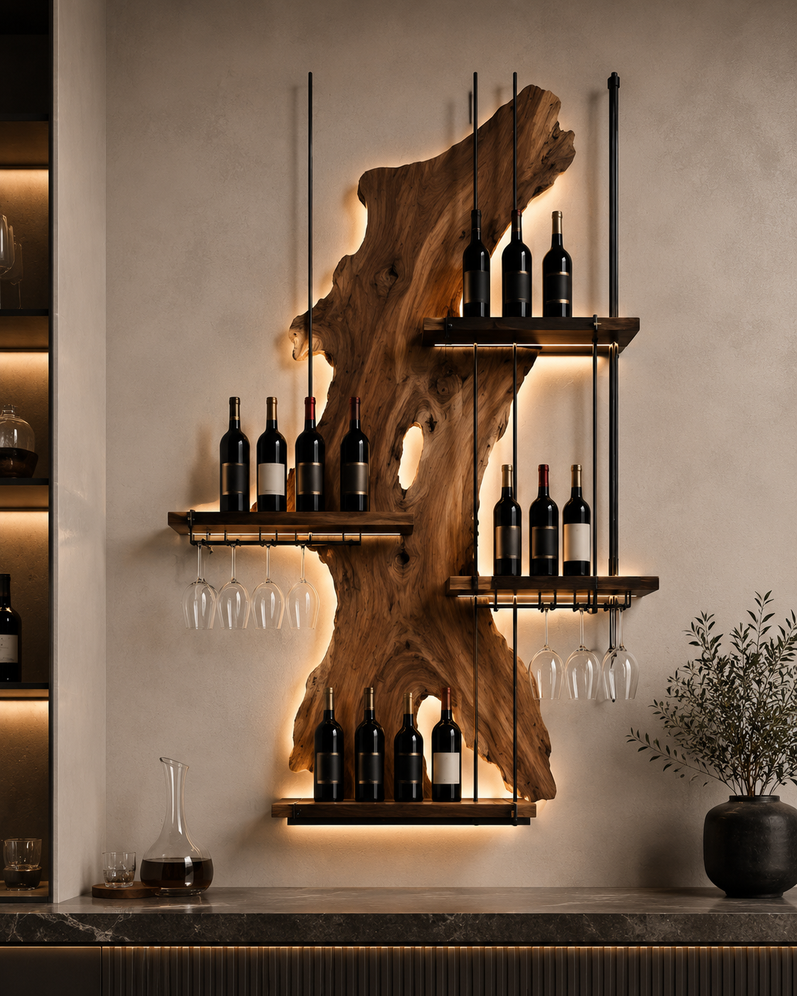 Avery Sculptural Wall Wine Rack - Design 308 - main view