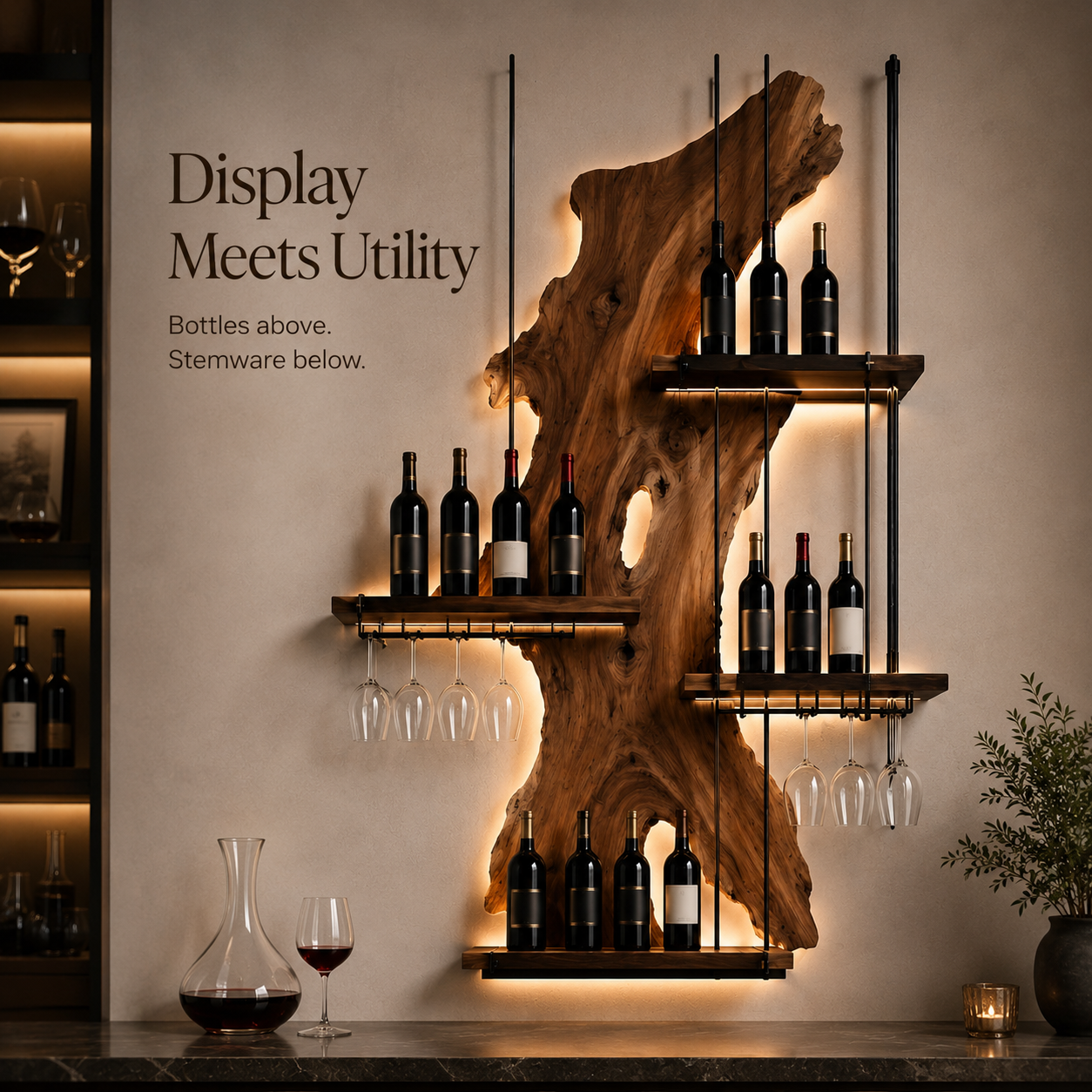 Avery Sculptural Wall Wine Rack - Design 308 - product image 07