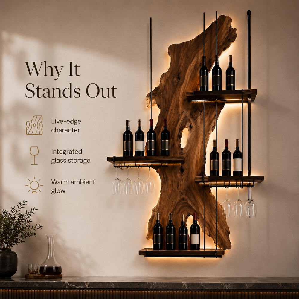 Avery Sculptural Wall Wine Rack - Design 308 - product image 09