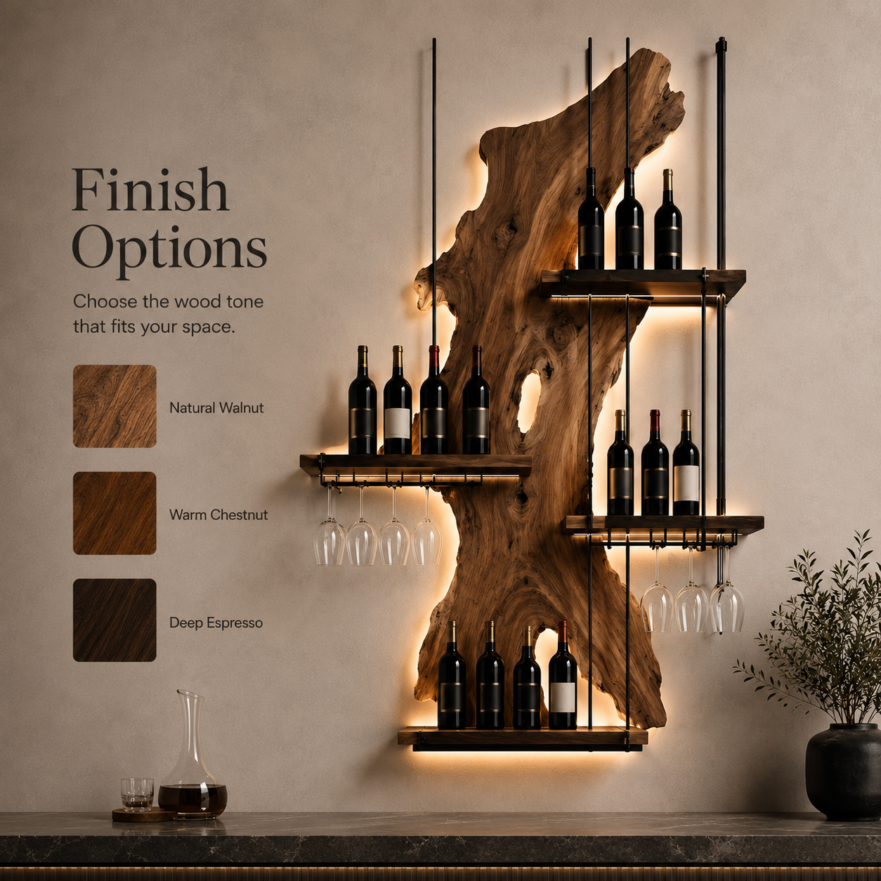 Avery Sculptural Wall Wine Rack - Design 308 - product image 11