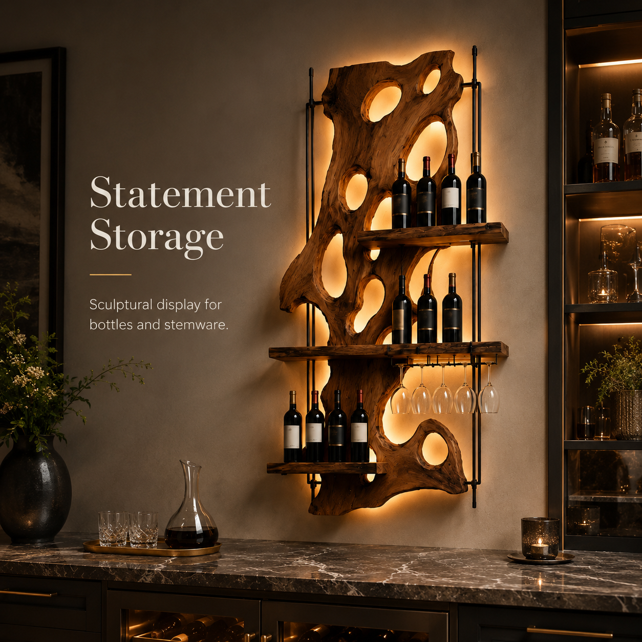 Rowan Solid Wood Wine Holder - Design 309 - product image 02