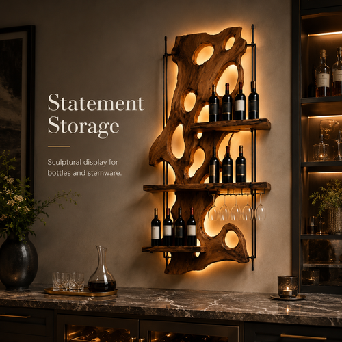 Rowan Solid Wood Wine Holder - Design 309 - product image 02