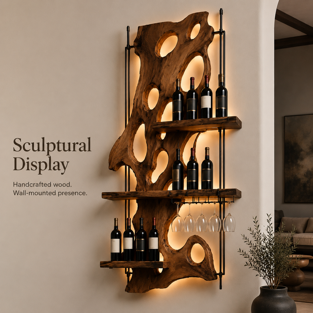 Rowan Solid Wood Wine Holder - Design 309 - product image 03