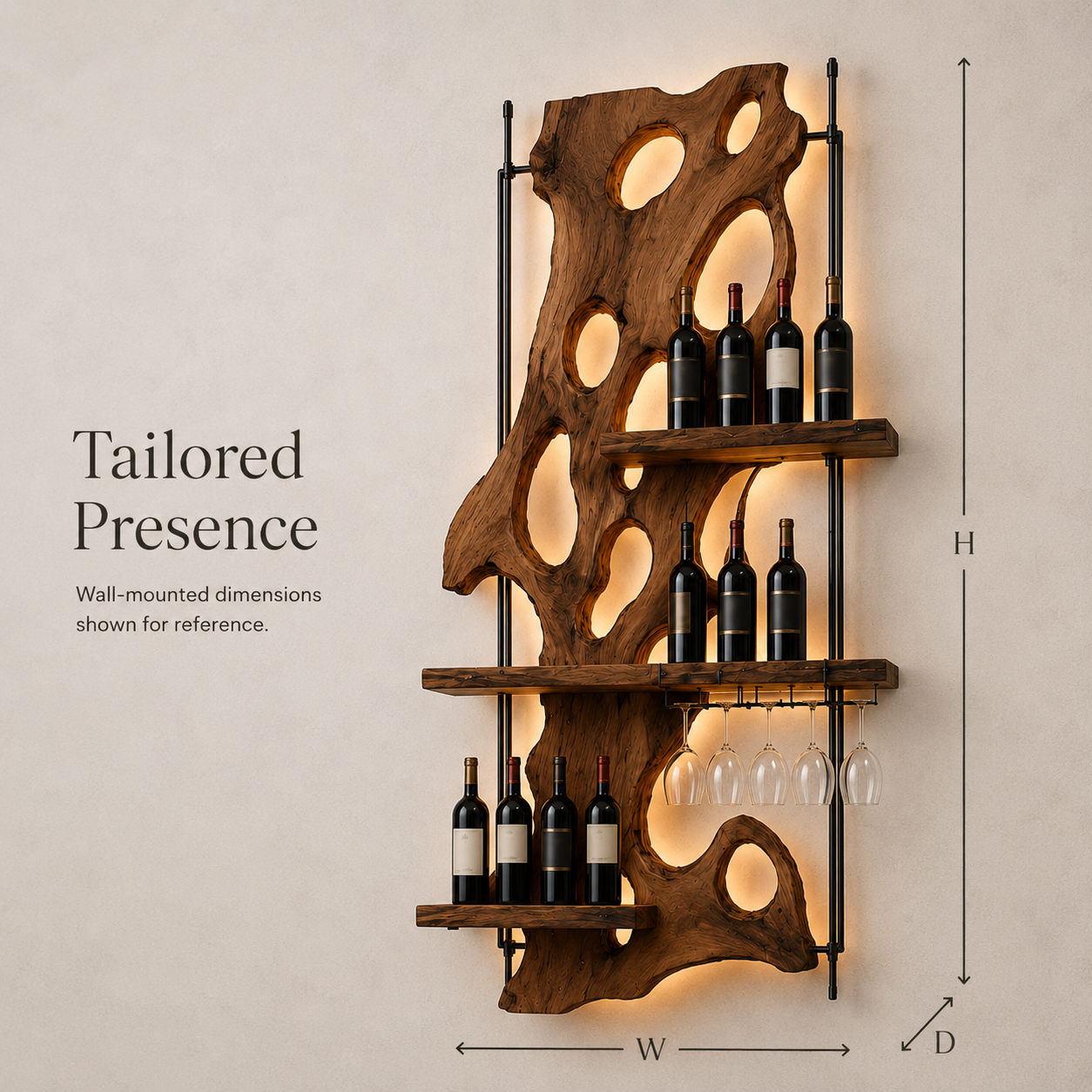 Rowan Solid Wood Wine Holder - Design 309 - product image 08