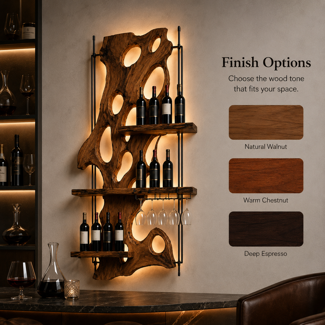 Rowan Solid Wood Wine Holder - Design 309 - product image 10