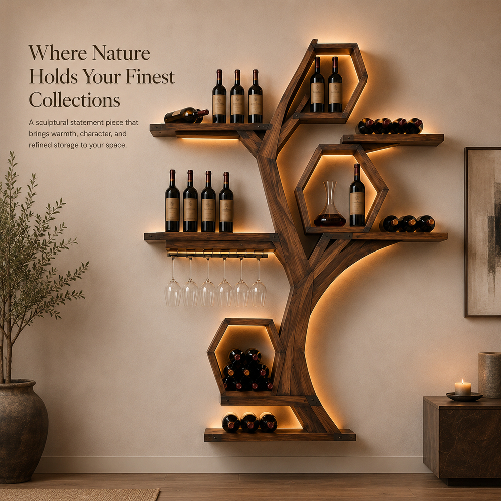 Elara Curved Wood Wine Holder - Design 313 - product image 03