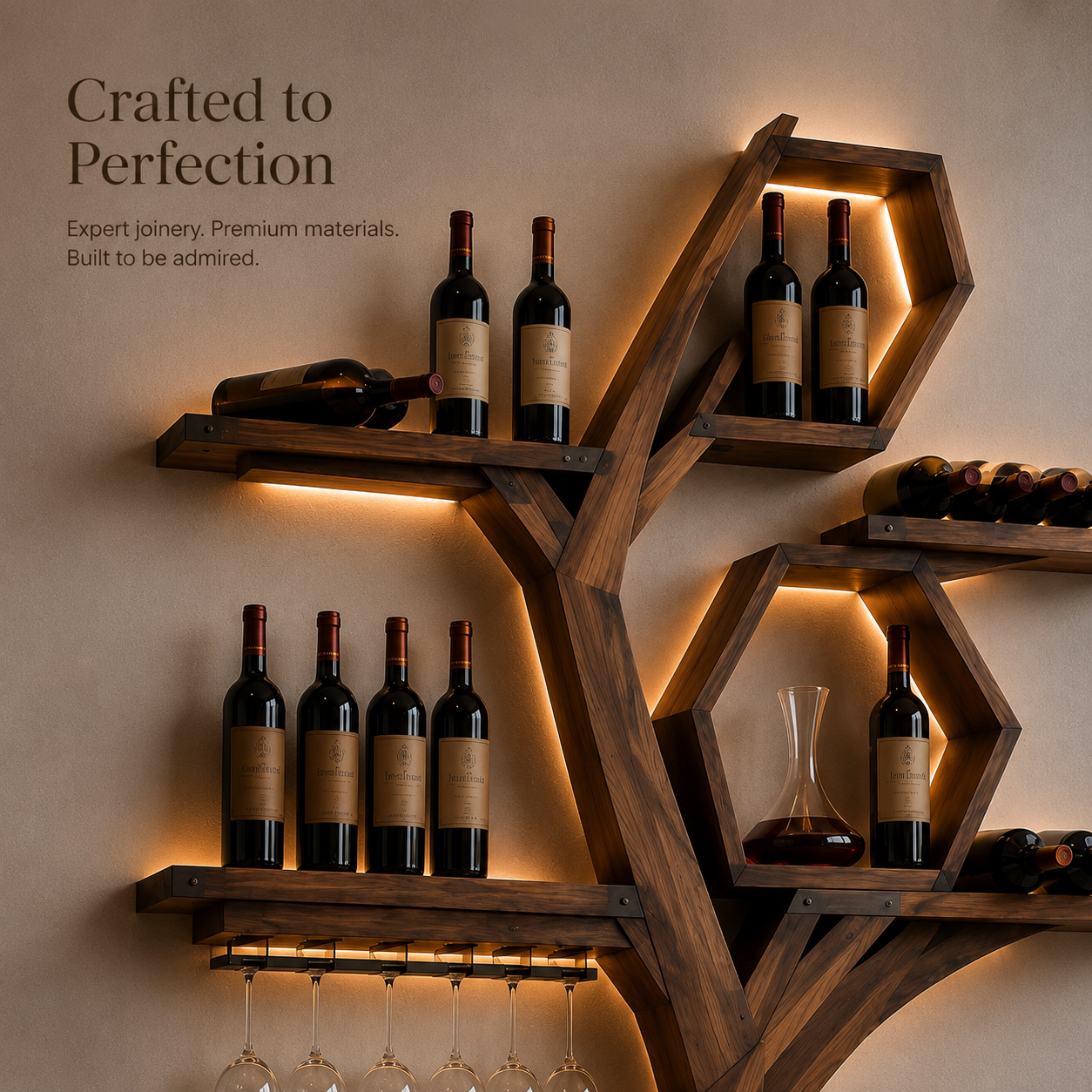Elara Curved Wood Wine Holder - Design 313 - product image 06