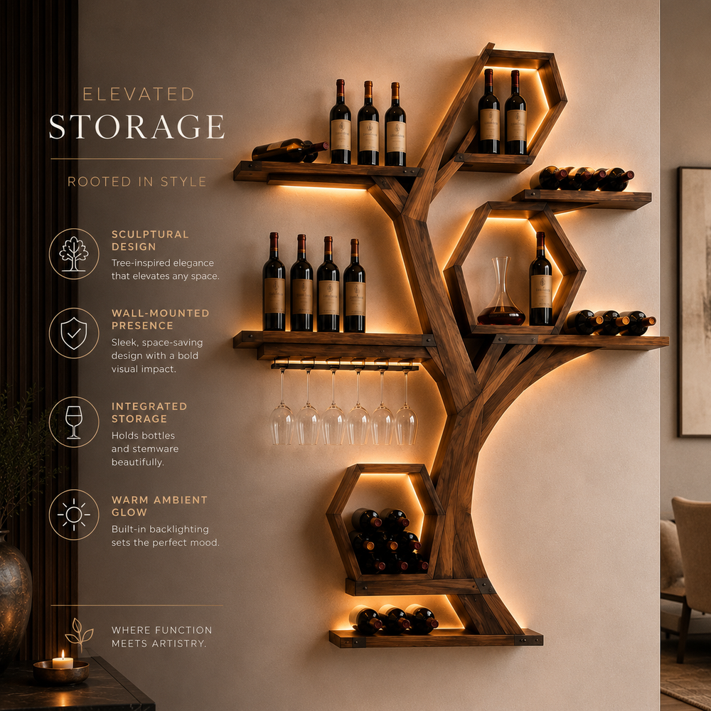 Elara Curved Wood Wine Holder - Design 313 - product image 09