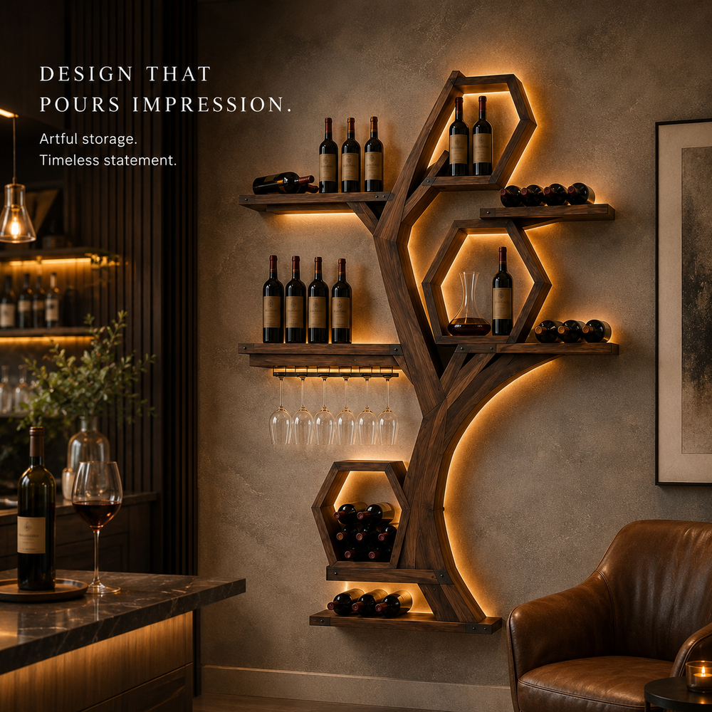 Elara Curved Wood Wine Holder - Design 313 - product image 10