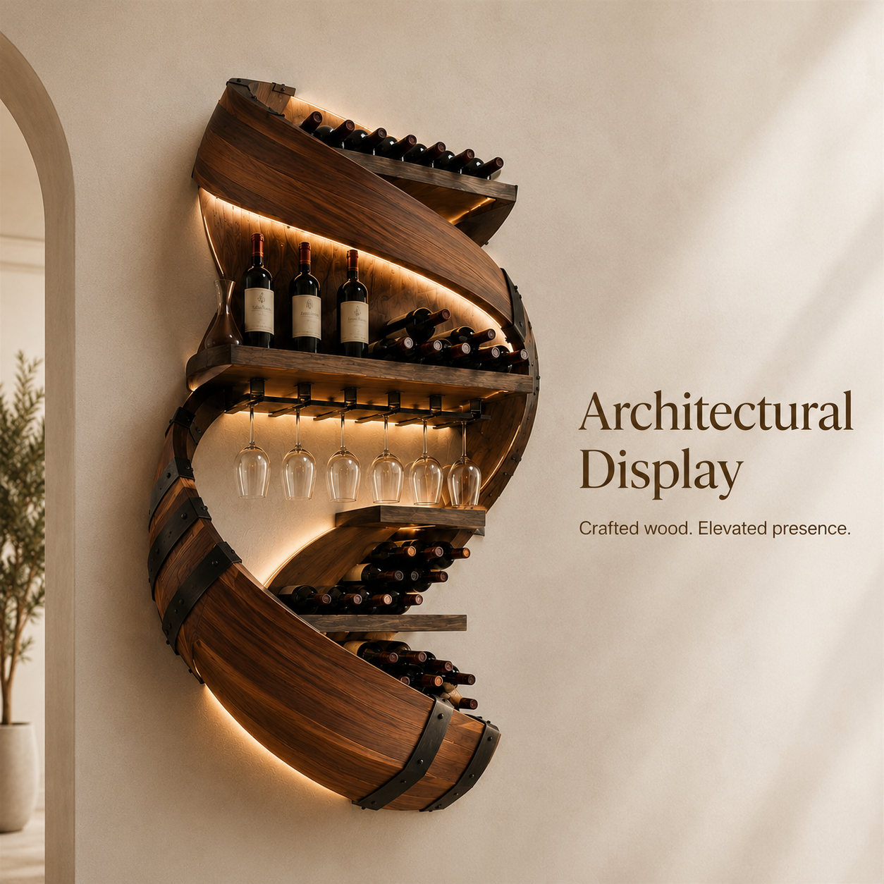 Veyra Warm Wood Wine Rack - Design 314 - product image 03
