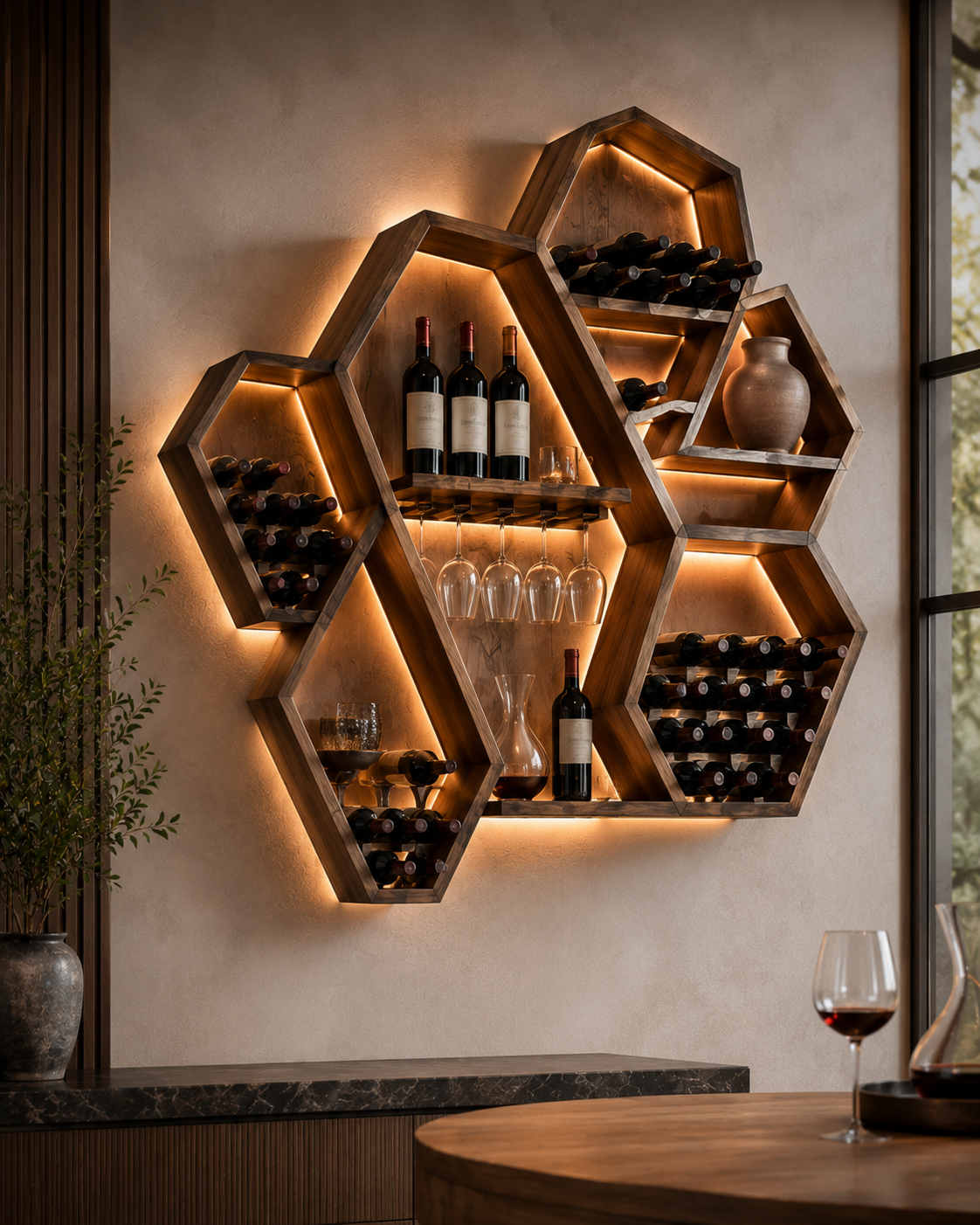 Avery Sculptural Wall Wine Rack - Design 316 - main view