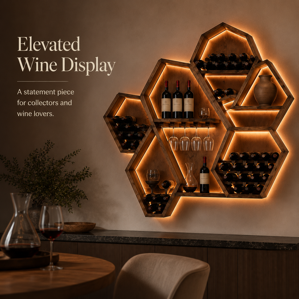 Avery Sculptural Wall Wine Rack - Design 316 - product image 02