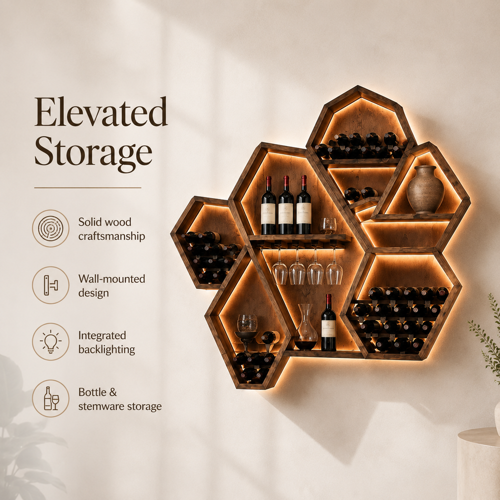 Avery Sculptural Wall Wine Rack - Design 316 - product image 09