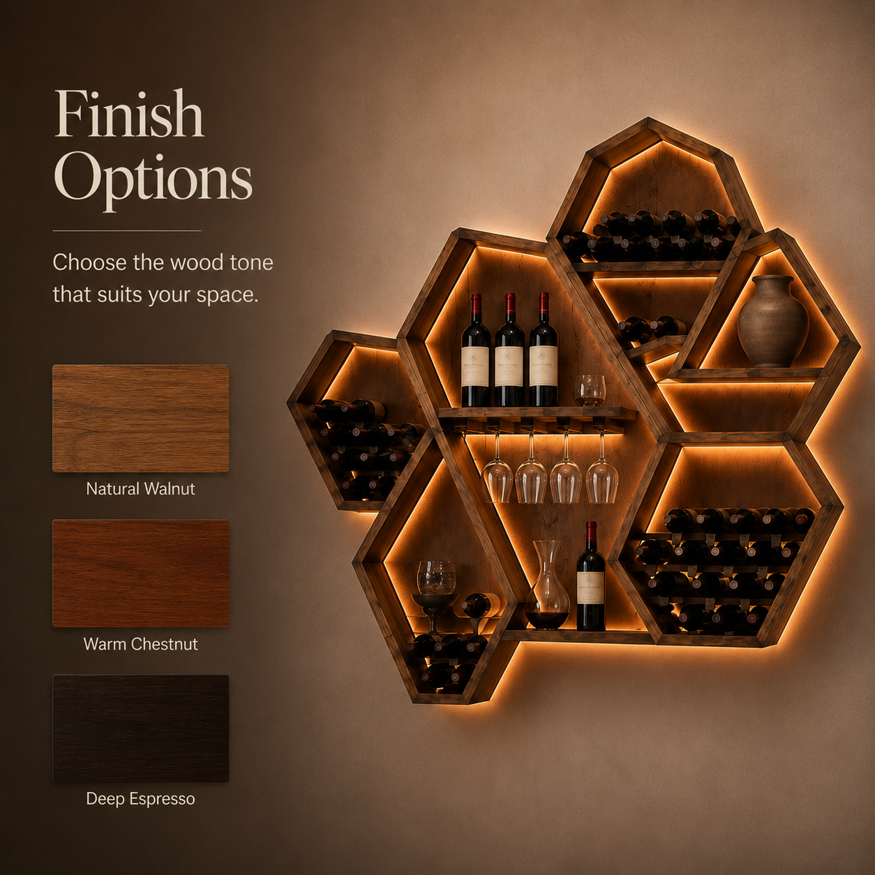 Avery Sculptural Wall Wine Rack - Design 316 - product image 11