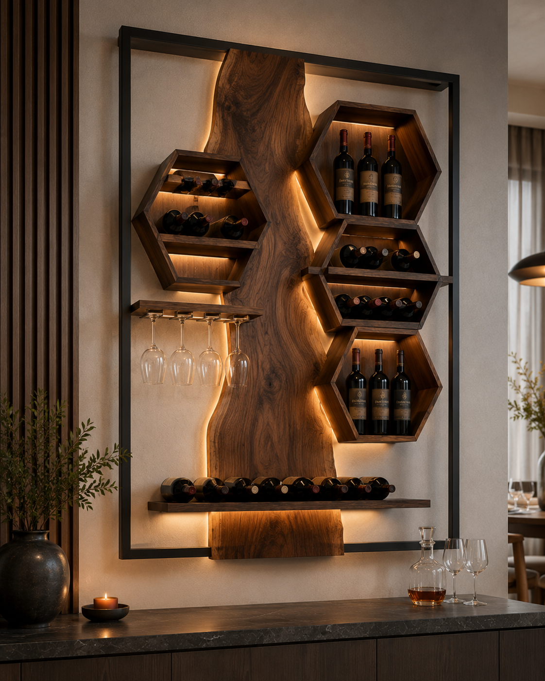 Rowan Solid Wood Wine Holder - Design 317 - main view