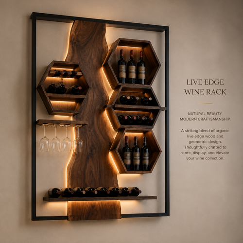 Rowan Solid Wood Wine Holder - Design 317 - product image 03