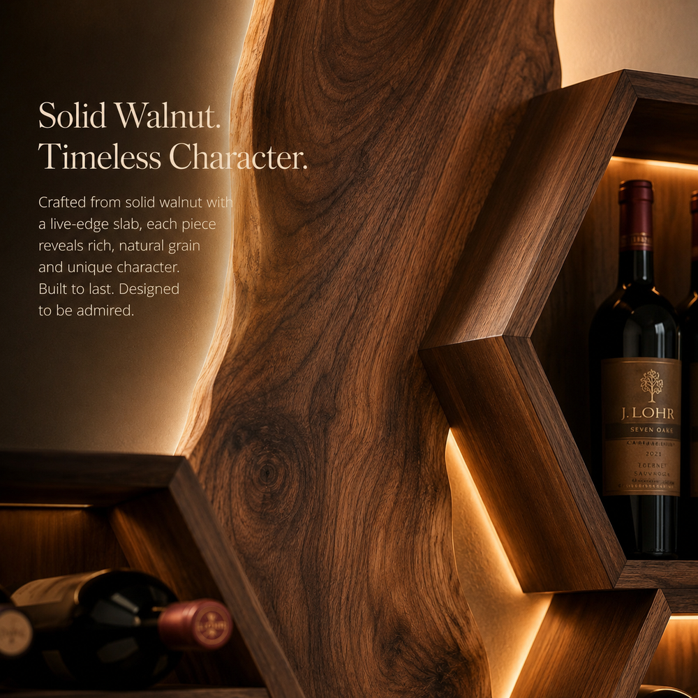 Rowan Solid Wood Wine Holder - Design 317 - product image 05