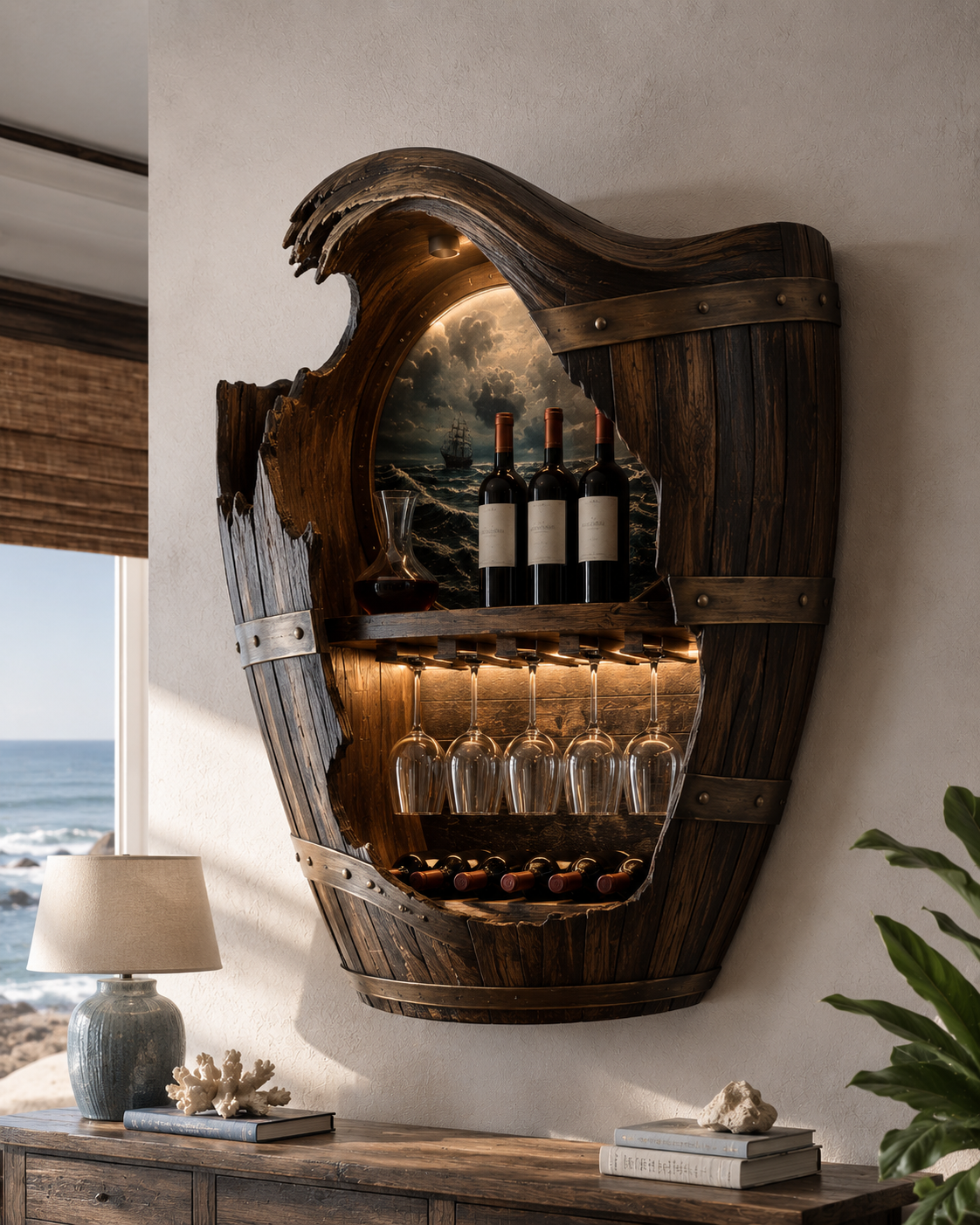 Avery Sculptural Wall Wine Rack - Design 319 - main view