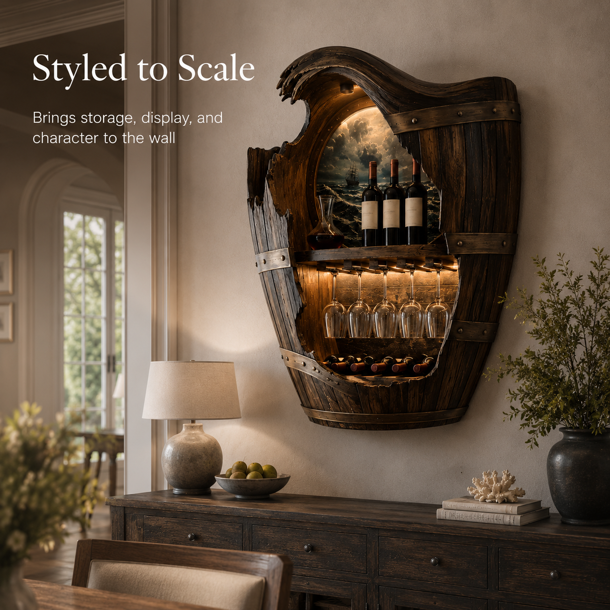Avery Sculptural Wall Wine Rack - Design 319 - product image 04