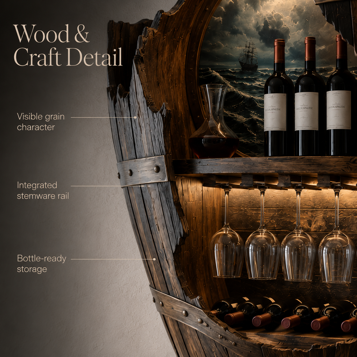 Avery Sculptural Wall Wine Rack - Design 319 - product image 05