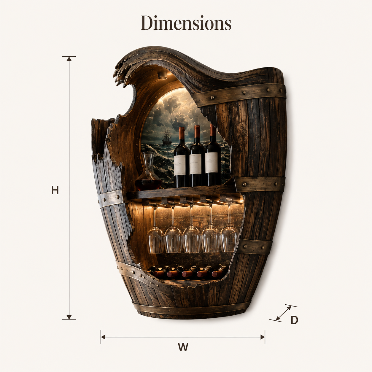 Avery Sculptural Wall Wine Rack - Design 319 - product image 07