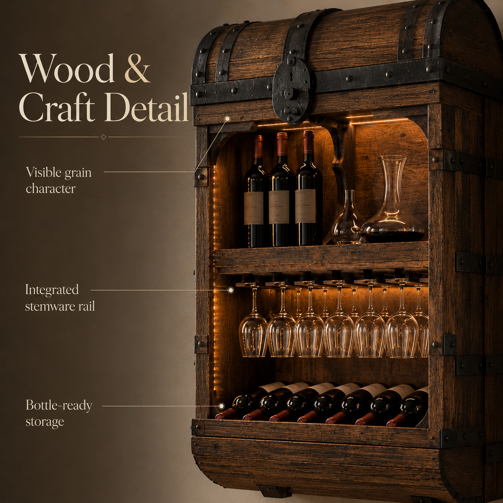 Rowan Solid Wood Wine Holder - Design 320 - product image 05