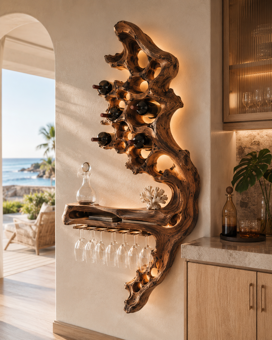 Avery Sculptural Wall Wine Rack - Design 324 - main view