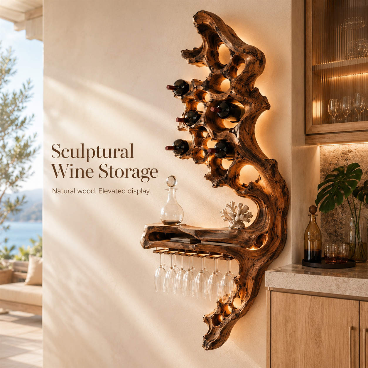 Avery Sculptural Wall Wine Rack - Design 324 - product image 02