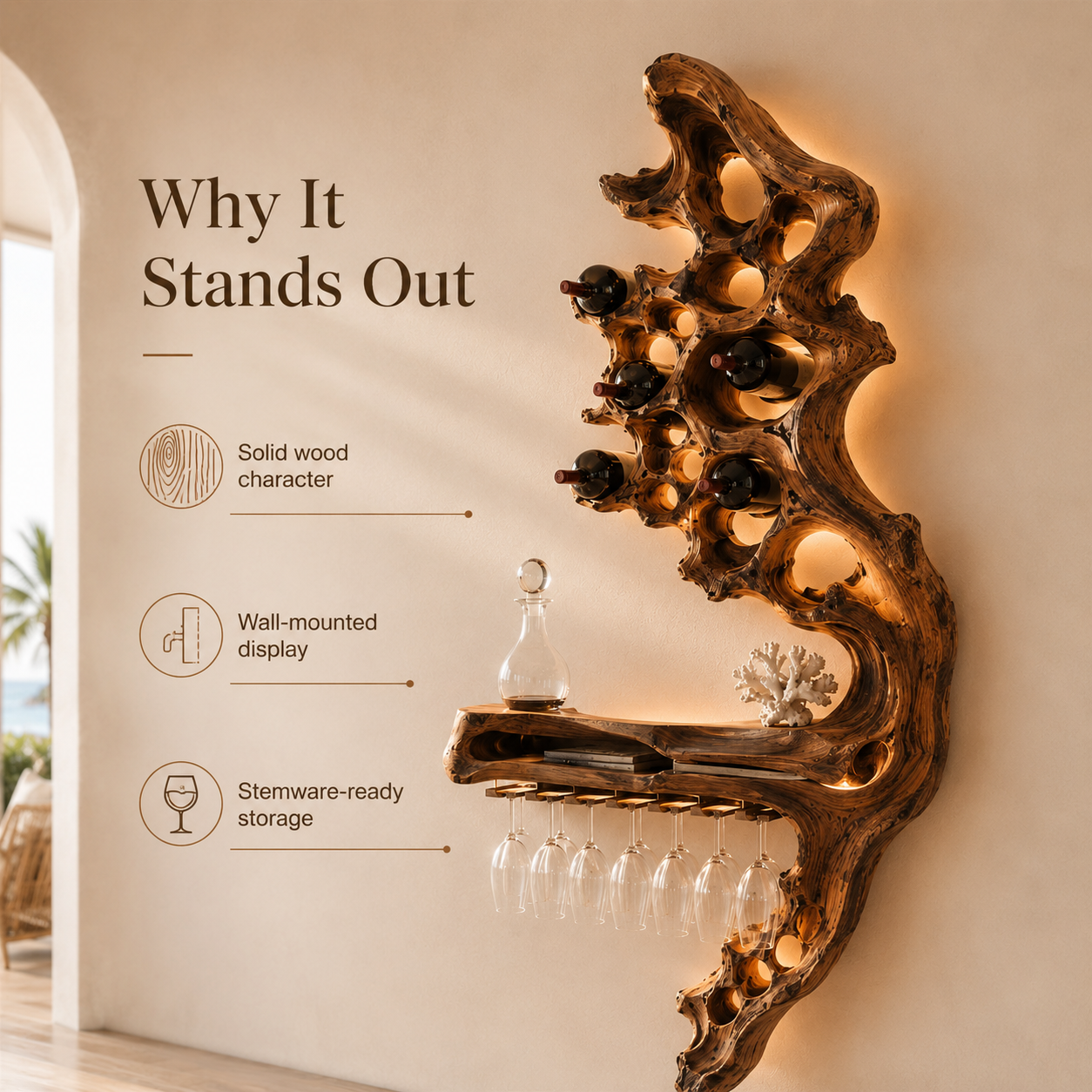 Avery Sculptural Wall Wine Rack - Design 324 - product image 08