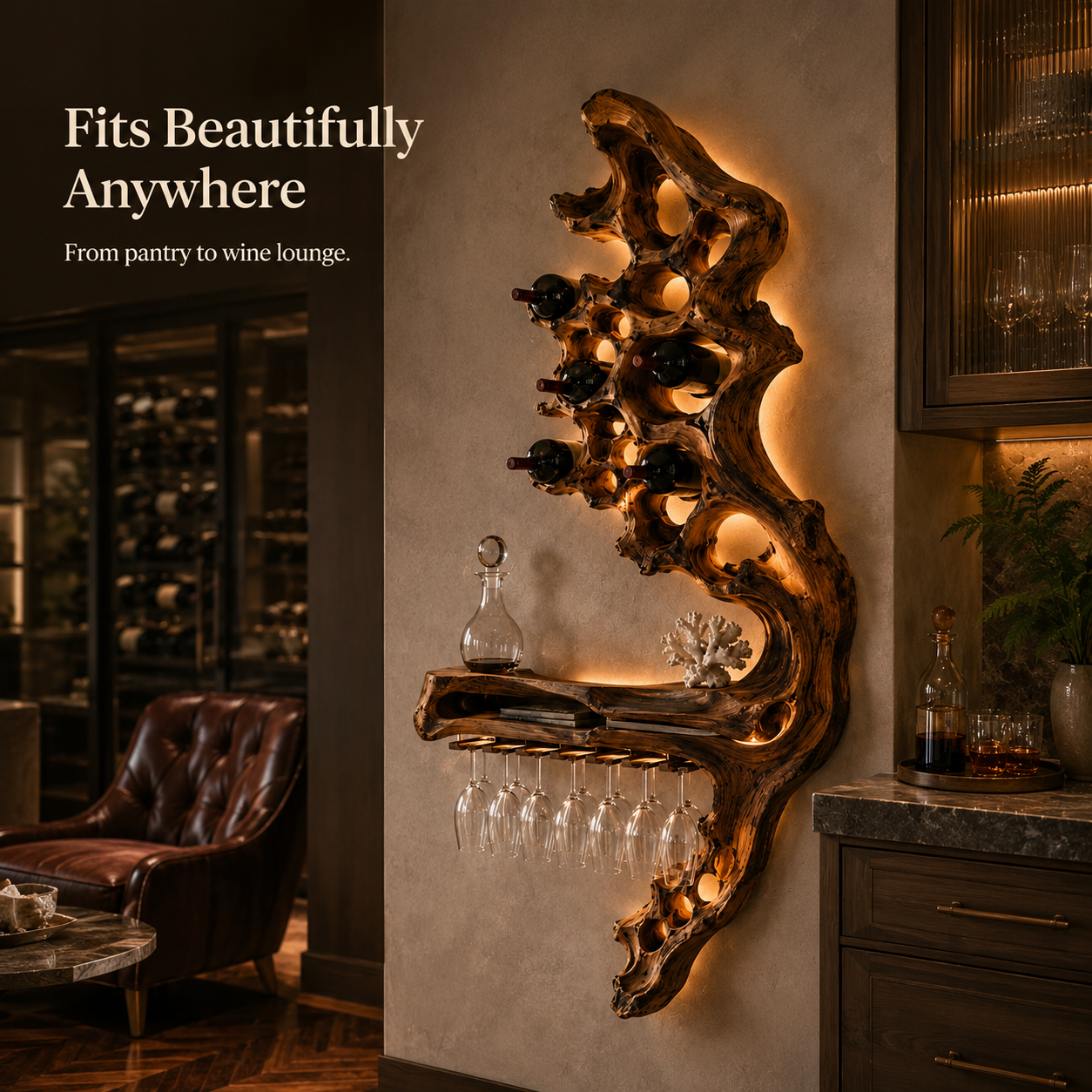 Avery Sculptural Wall Wine Rack - Design 324 - product image 09
