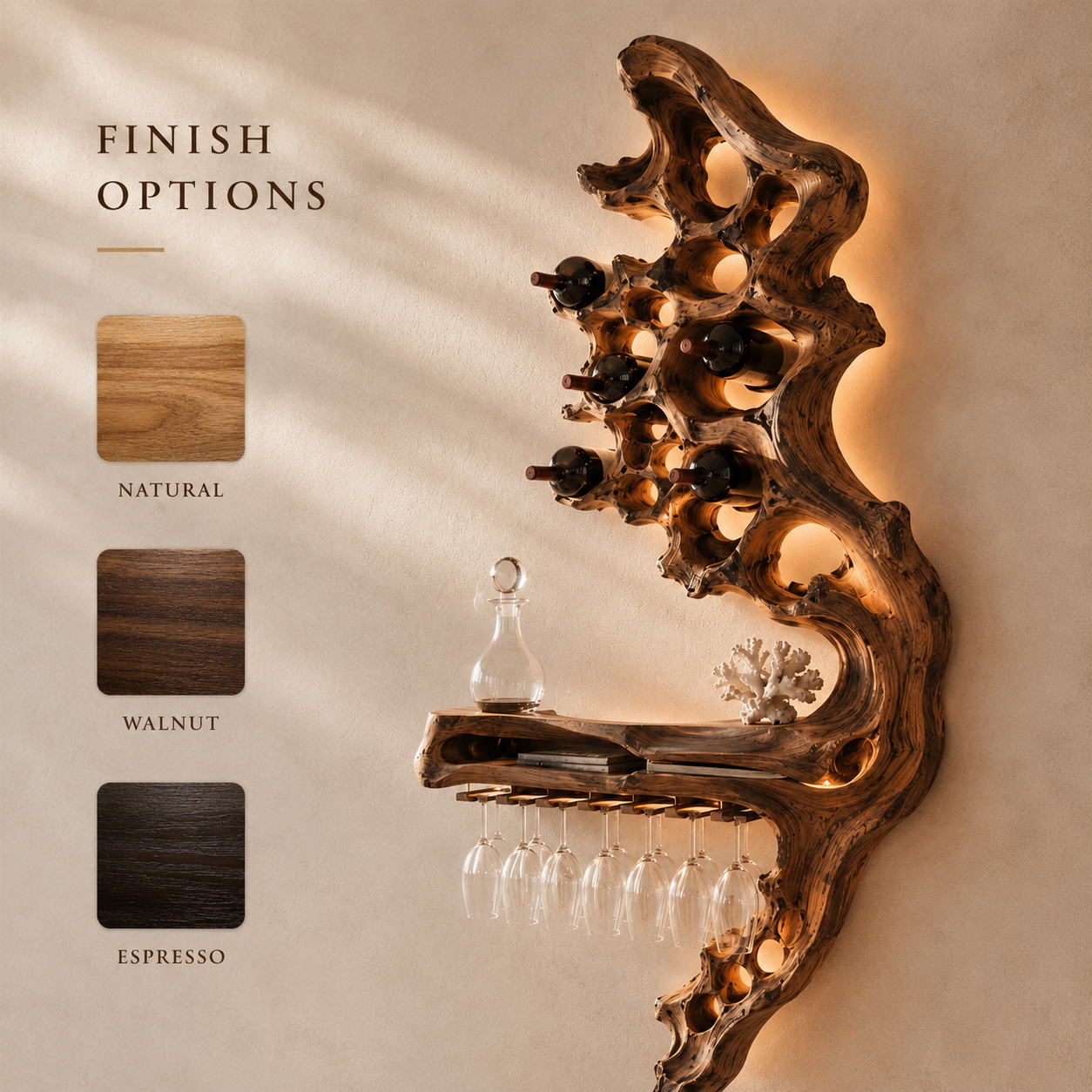 Avery Sculptural Wall Wine Rack - Design 324 - product image 10