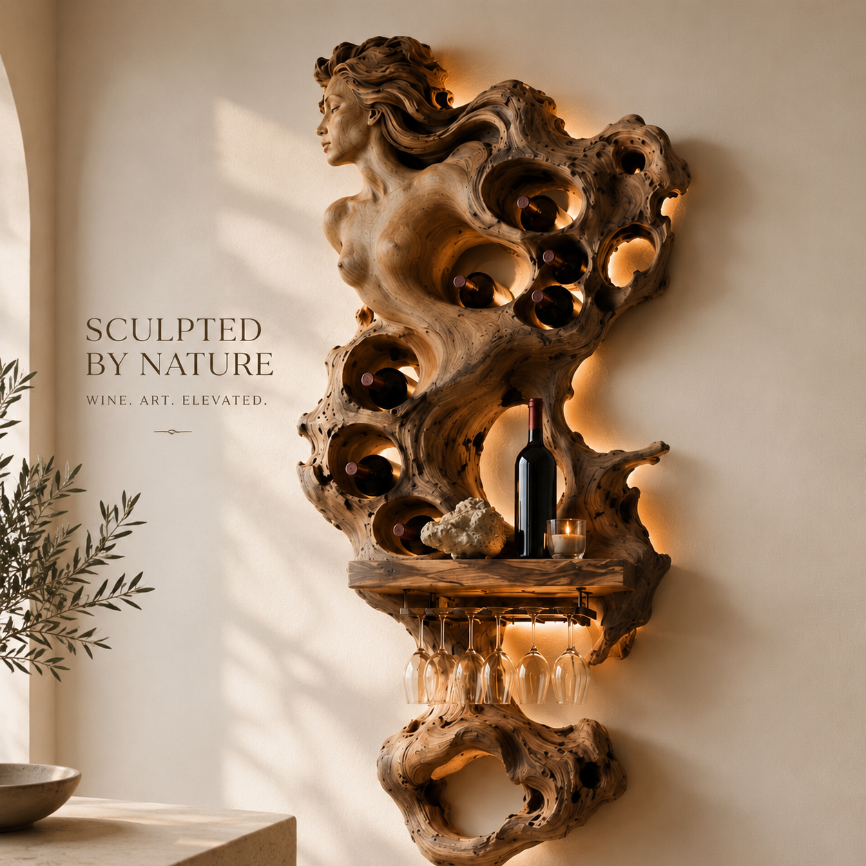 Rowan Solid Wood Wine Holder - Design 325 - product image 03