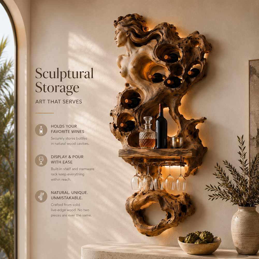 Rowan Solid Wood Wine Holder - Design 325 - product image 07