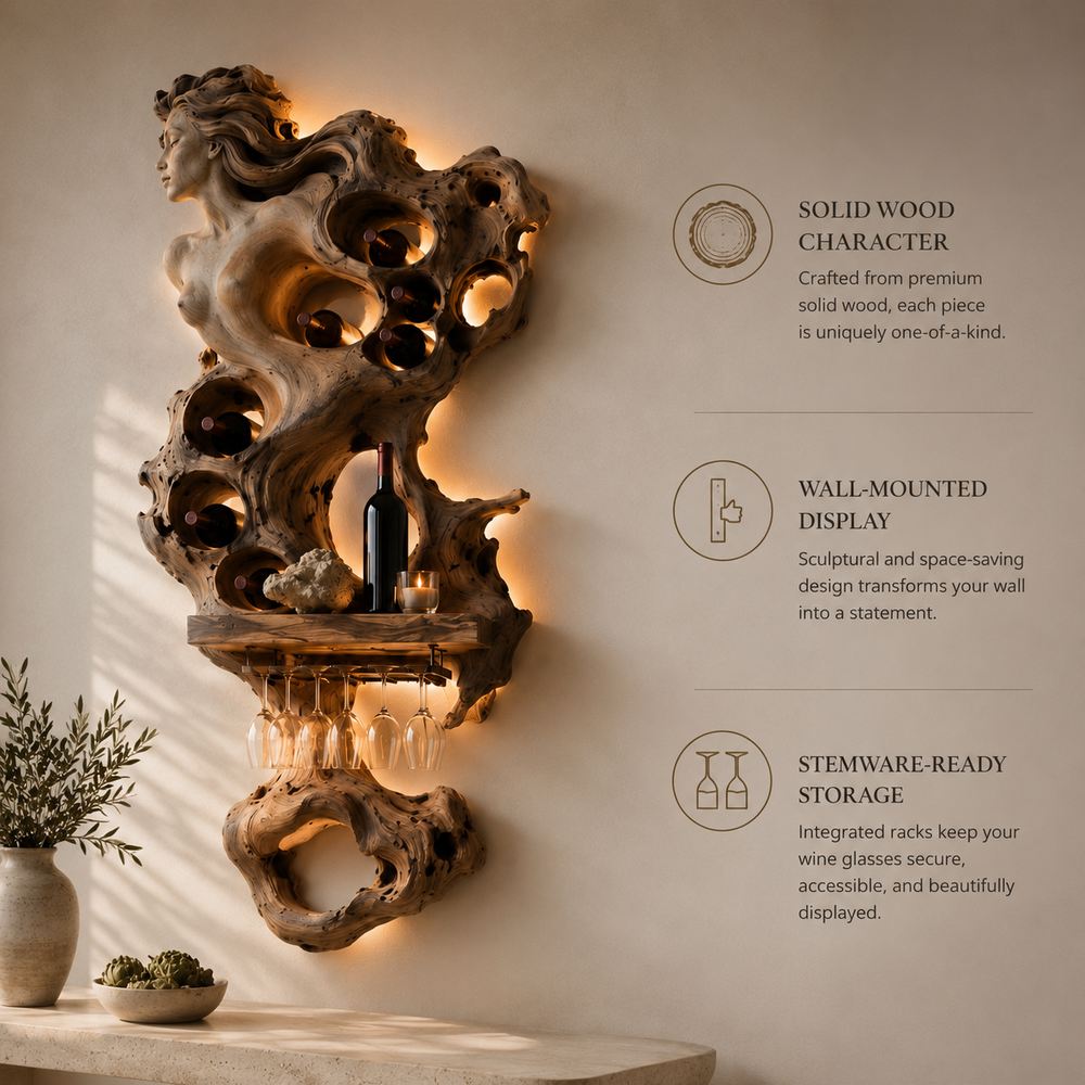 Rowan Solid Wood Wine Holder - Design 325 - product image 09