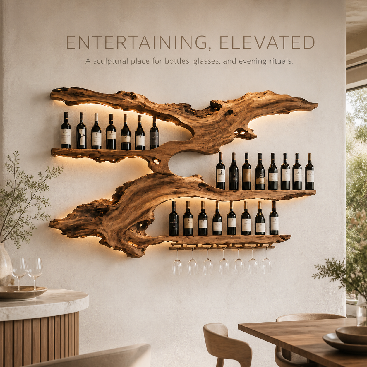 Avery Sculptural Wall Wine Rack - Design 326 - product image 02