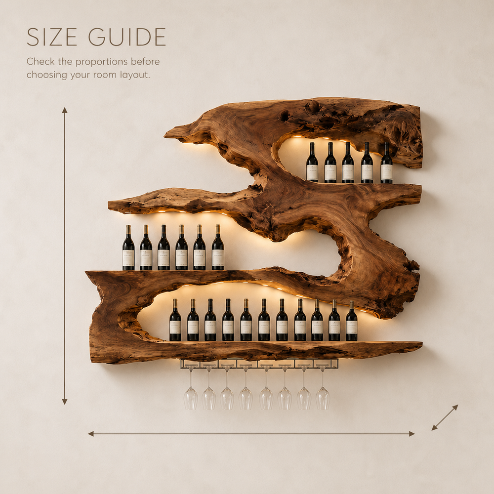 Rowan Natural Wood Wall Wine Holder - Design 327 - product image 08