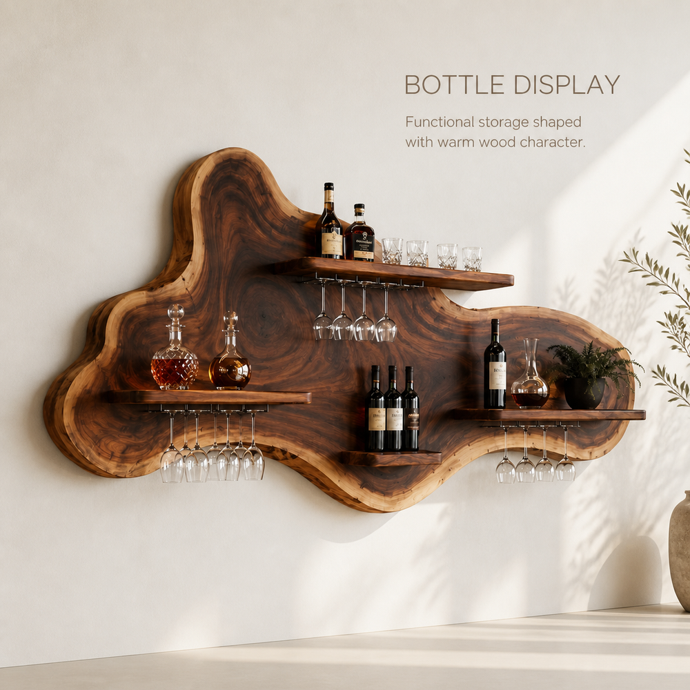 Elara Curved Natural Wood Wine Holder - Design 331 - product image 03