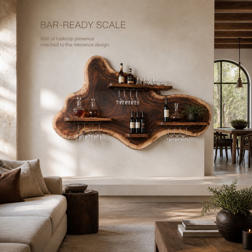 Elara Curved Natural Wood Wine Holder - Design 331 - product image 04