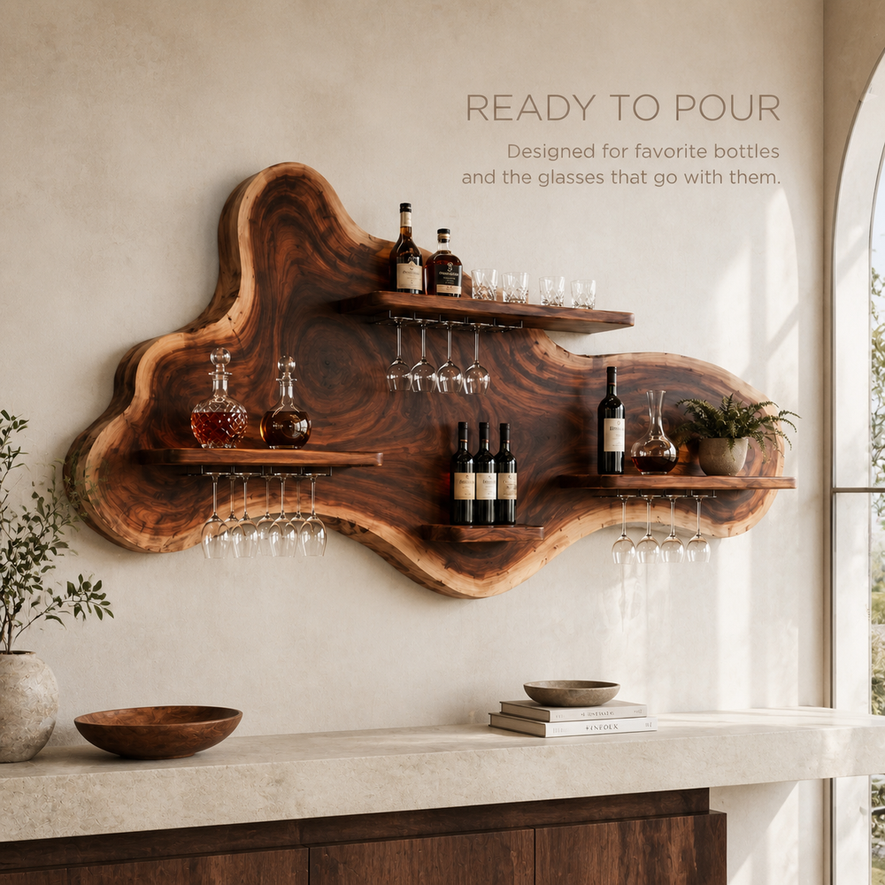 Elara Curved Natural Wood Wine Holder - Design 331 - product image 07