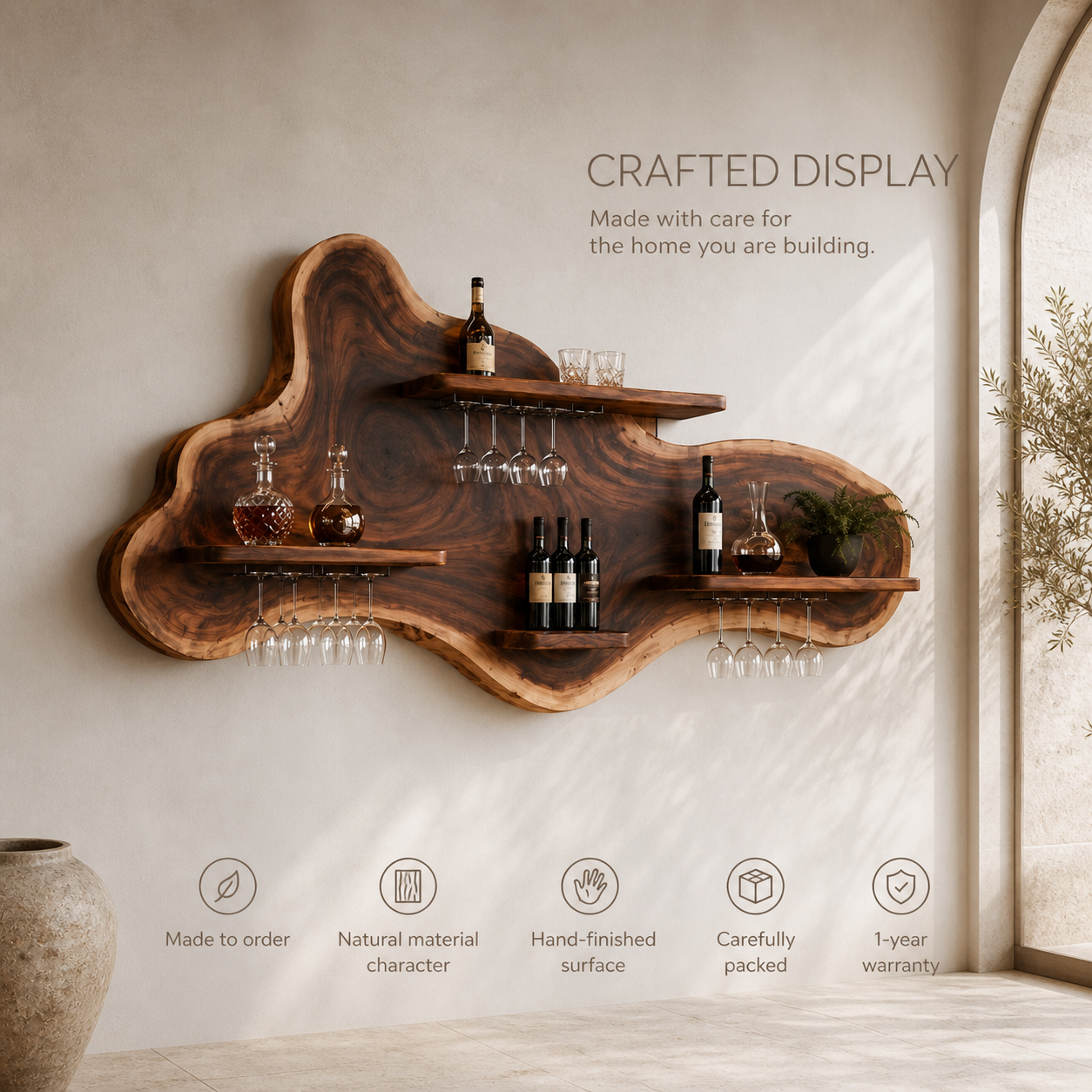 Elara Curved Natural Wood Wine Holder - Design 331 - product image 09