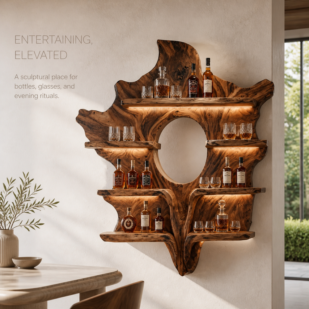 Rowan Natural Wood Wall Wine Holder - Design 335 - product image 02