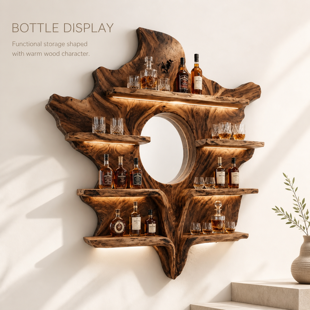 Rowan Natural Wood Wall Wine Holder - Design 335 - product image 03