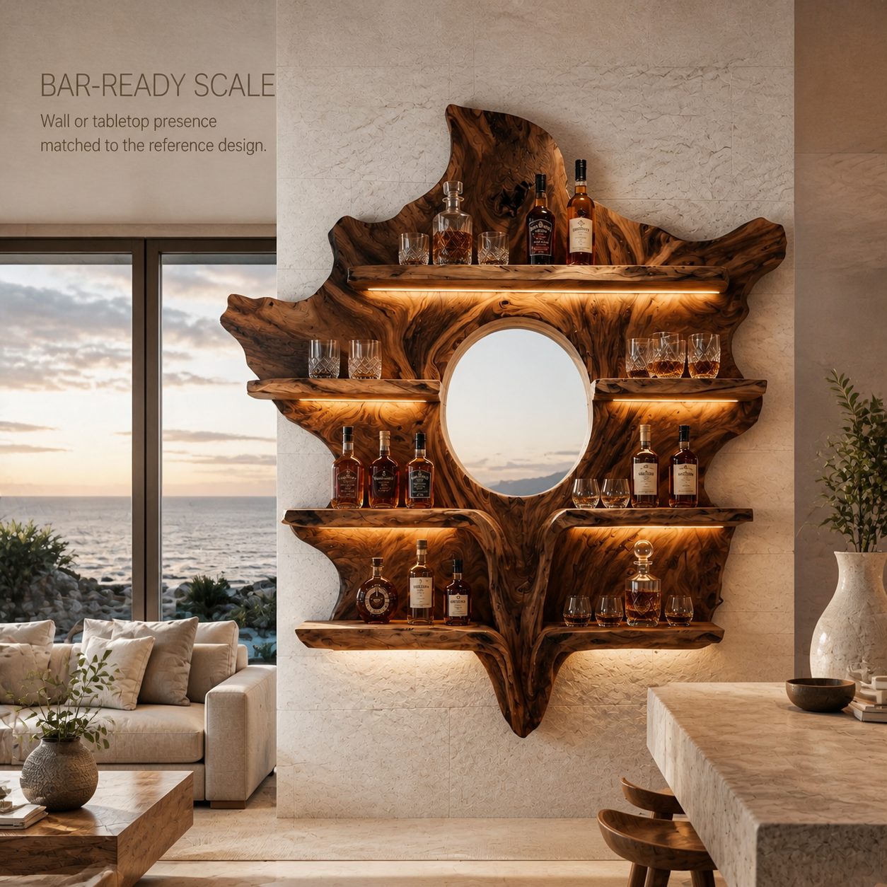Rowan Natural Wood Wall Wine Holder - Design 335 - product image 04