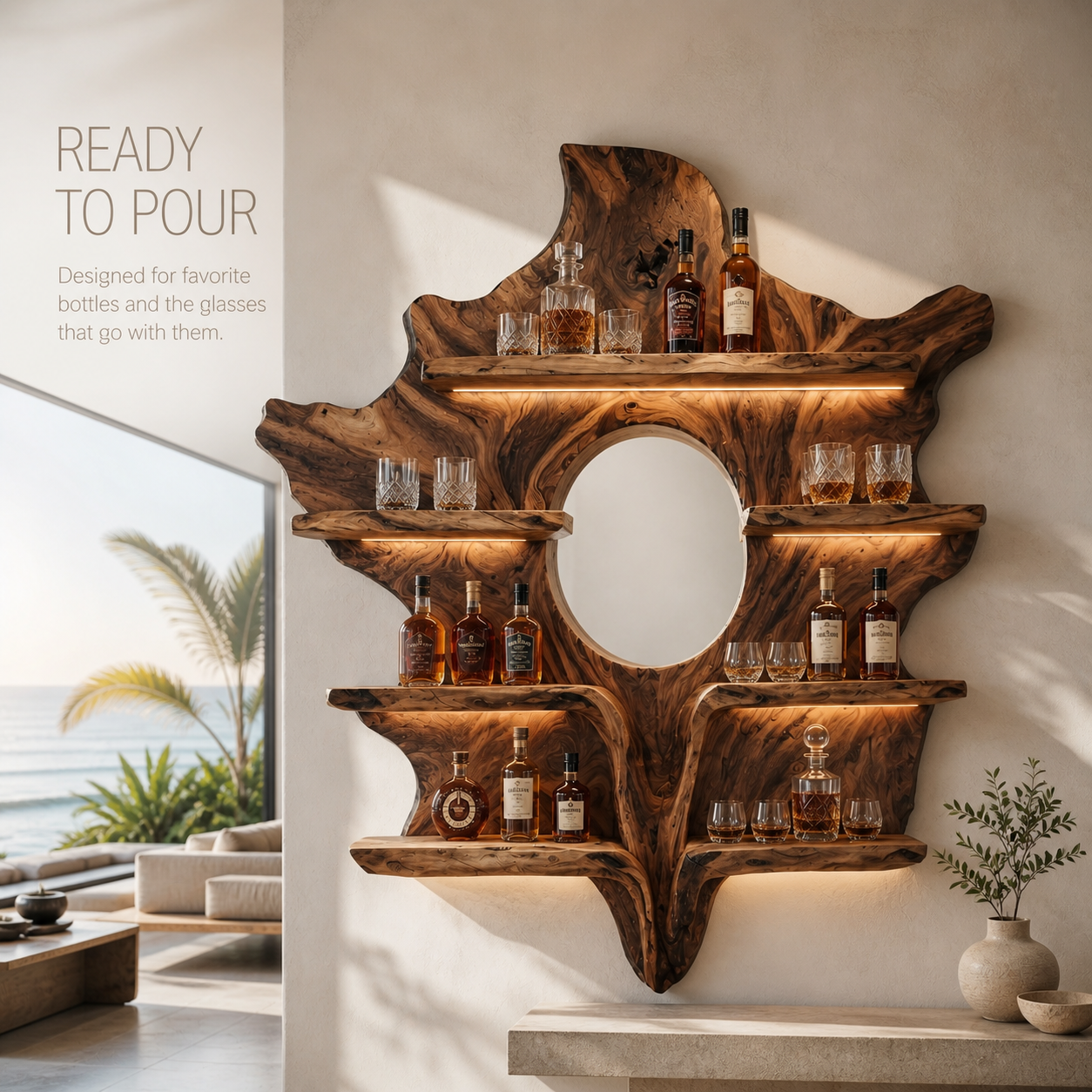Rowan Natural Wood Wall Wine Holder - Design 335 - product image 07
