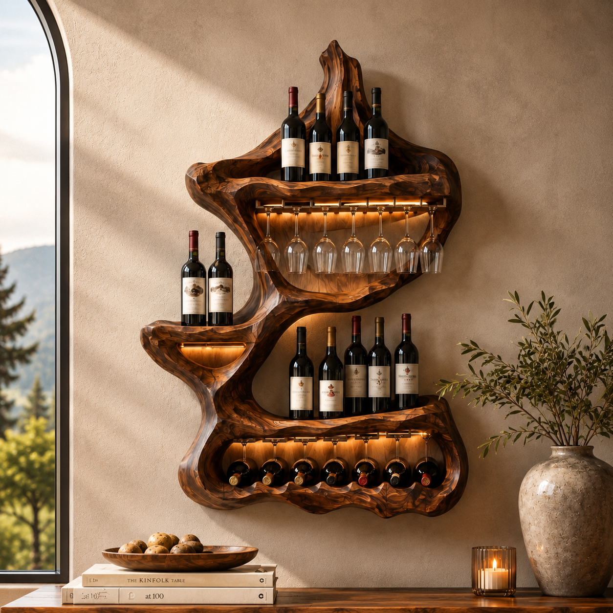 Isla Home Bar Wall Wine Holder - Design 337 - main view
